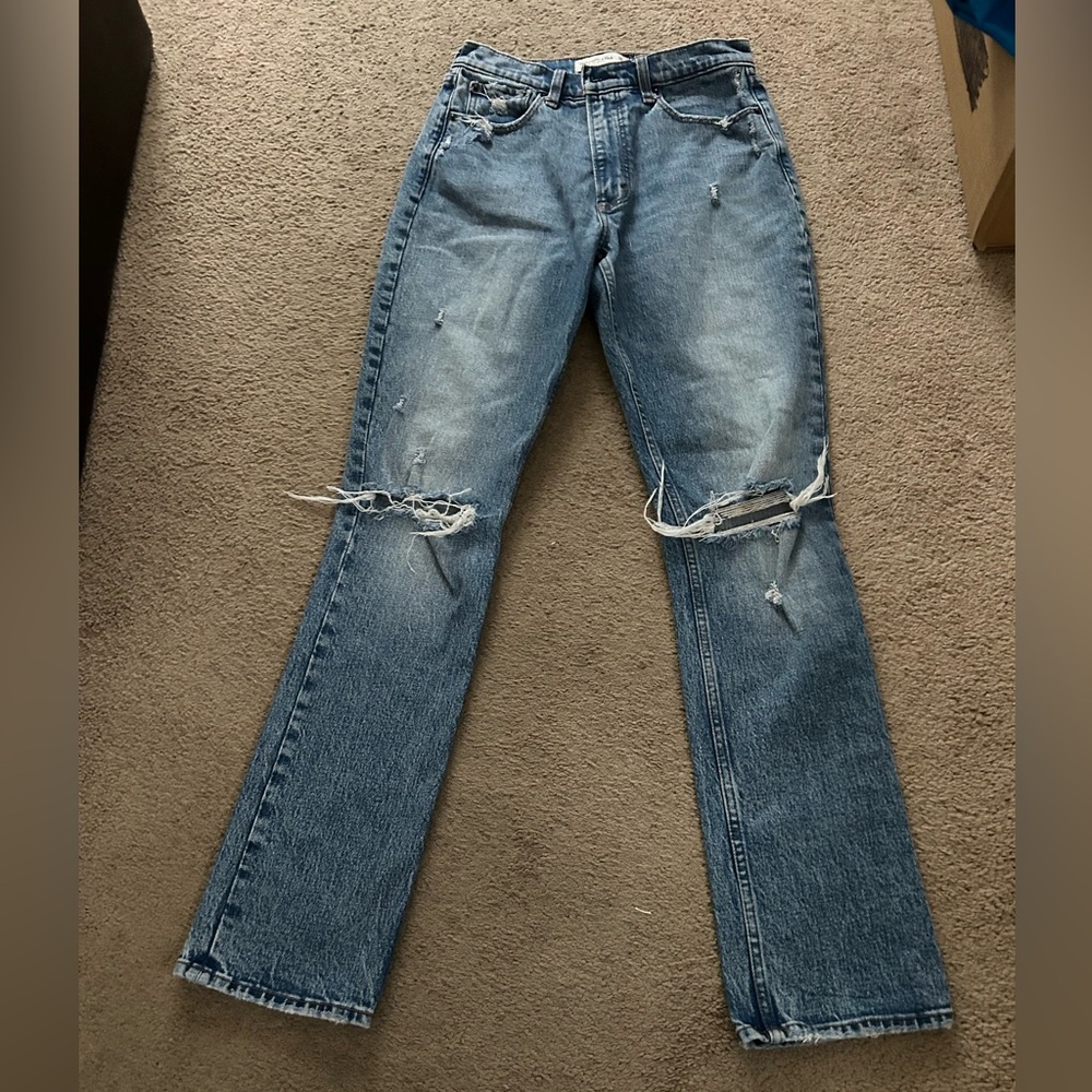 Abercrombie straight ripped jeans